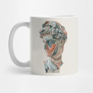 Marbled Mystique: Abstract Art Bust Sculpture Print Mug